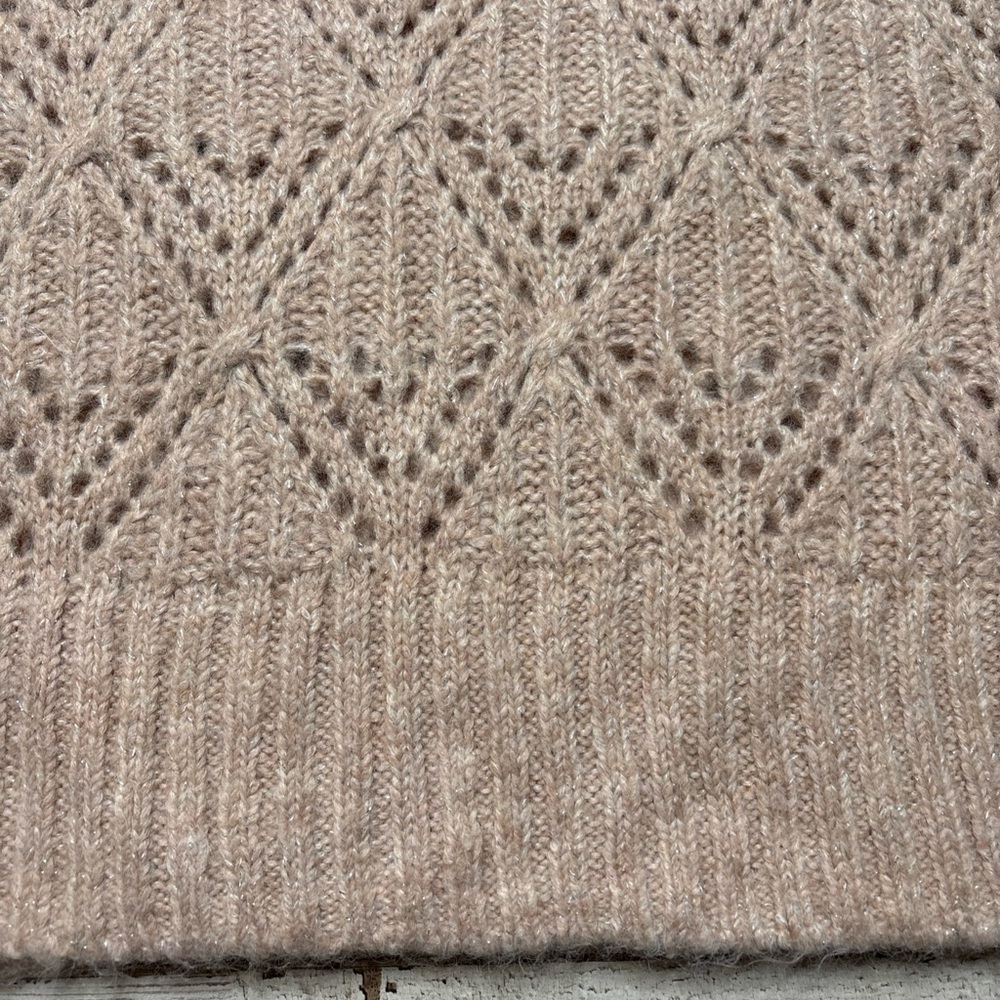 Old Navy Ruffle-Trim Pointelle-Knit Sweater Plus Size 3X Light Pink Shimmer - Picture 4 of 12